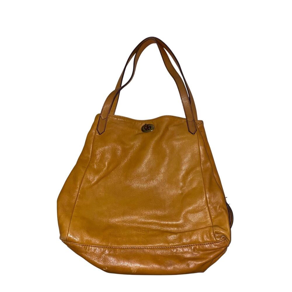 Margot New York Cognac Leather Tote Bag 3 compartments handbag purse autumn